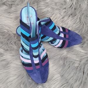 Thierry Rabotin Strappy Blue Heels sz 8